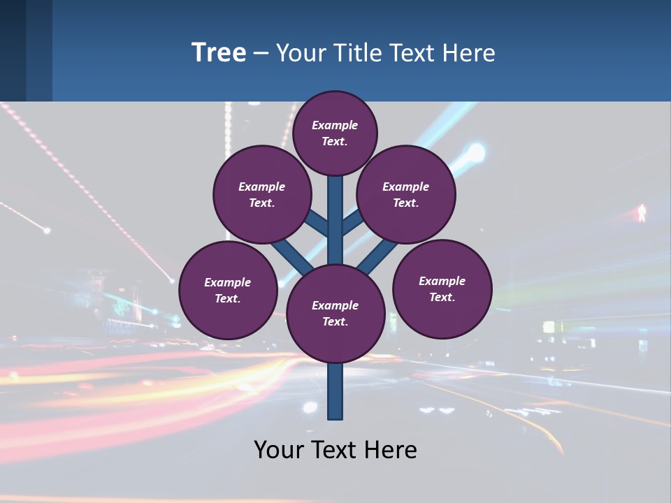 A Blurry Image Of A City Street At Night PowerPoint Template