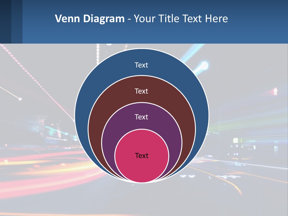 A Blurry Image Of A City Street At Night PowerPoint Template