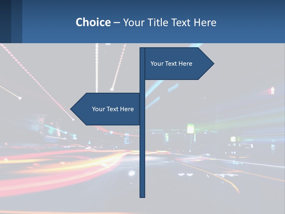 A Blurry Image Of A City Street At Night PowerPoint Template