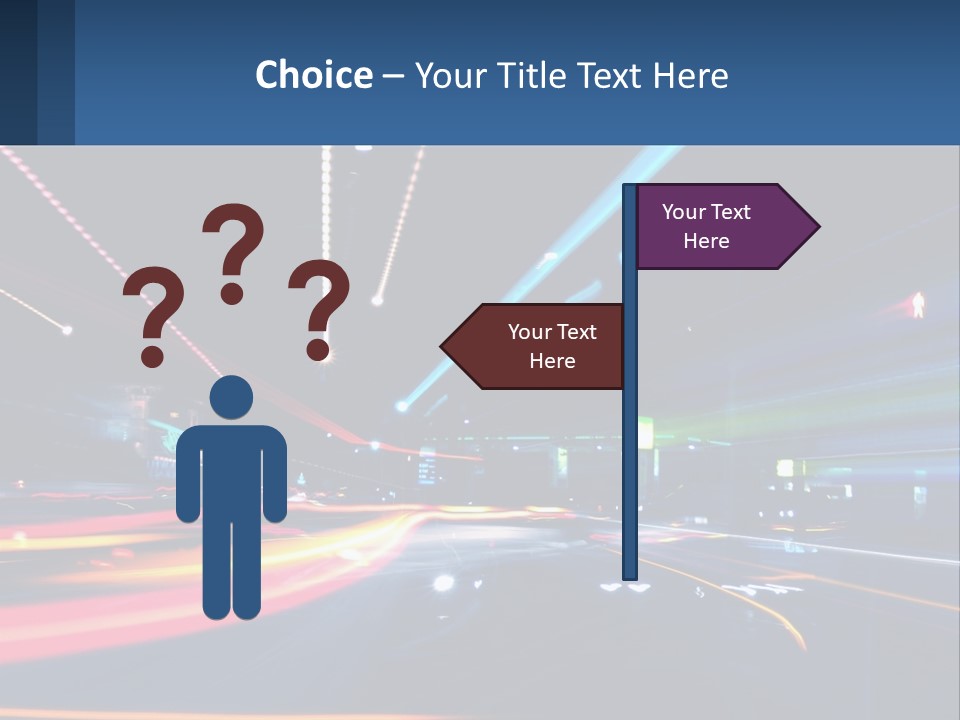A Blurry Image Of A City Street At Night PowerPoint Template