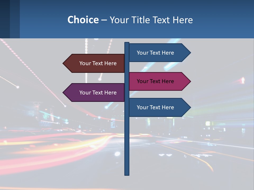 A Blurry Image Of A City Street At Night PowerPoint Template