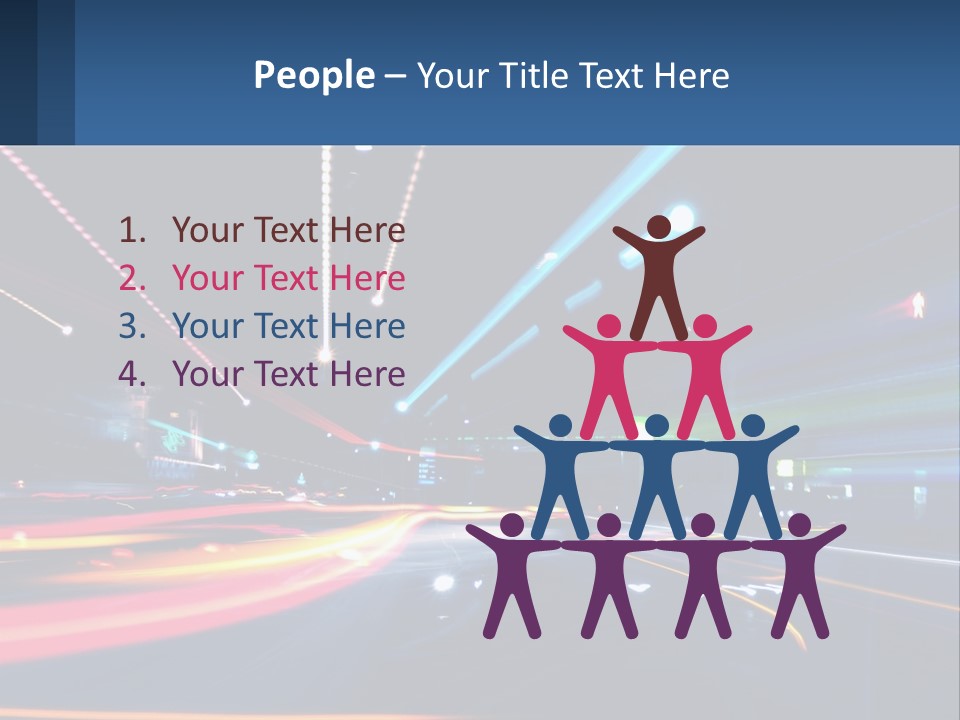 A Blurry Image Of A City Street At Night PowerPoint Template