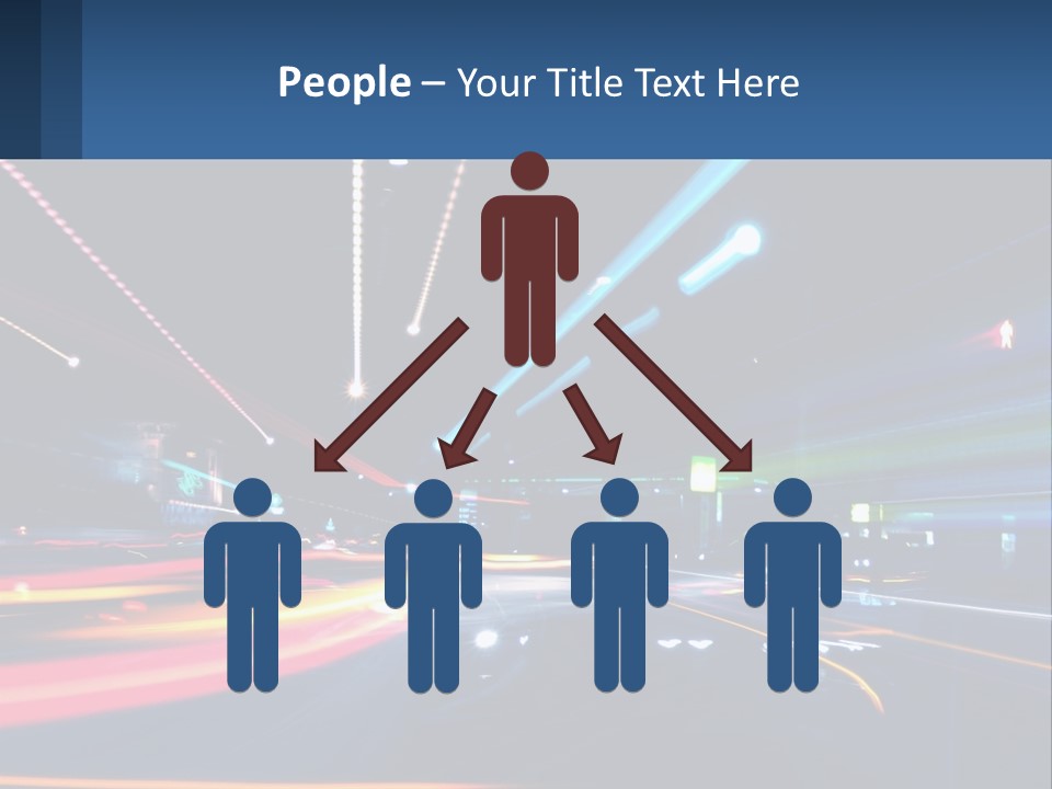 A Blurry Image Of A City Street At Night PowerPoint Template