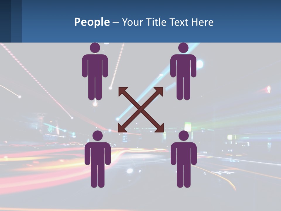 A Blurry Image Of A City Street At Night PowerPoint Template