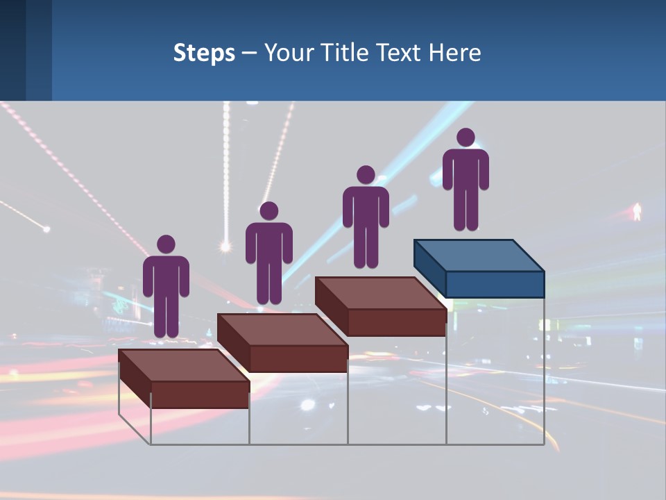 A Blurry Image Of A City Street At Night PowerPoint Template