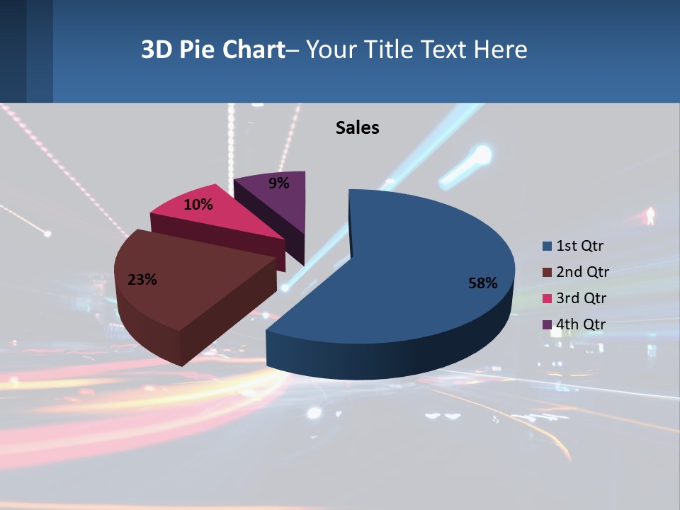 A Blurry Image Of A City Street At Night PowerPoint Template