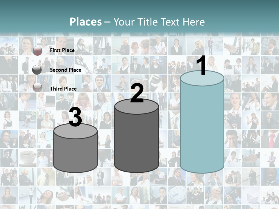 A Large Group Of People Are Arranged In A Grid PowerPoint Template