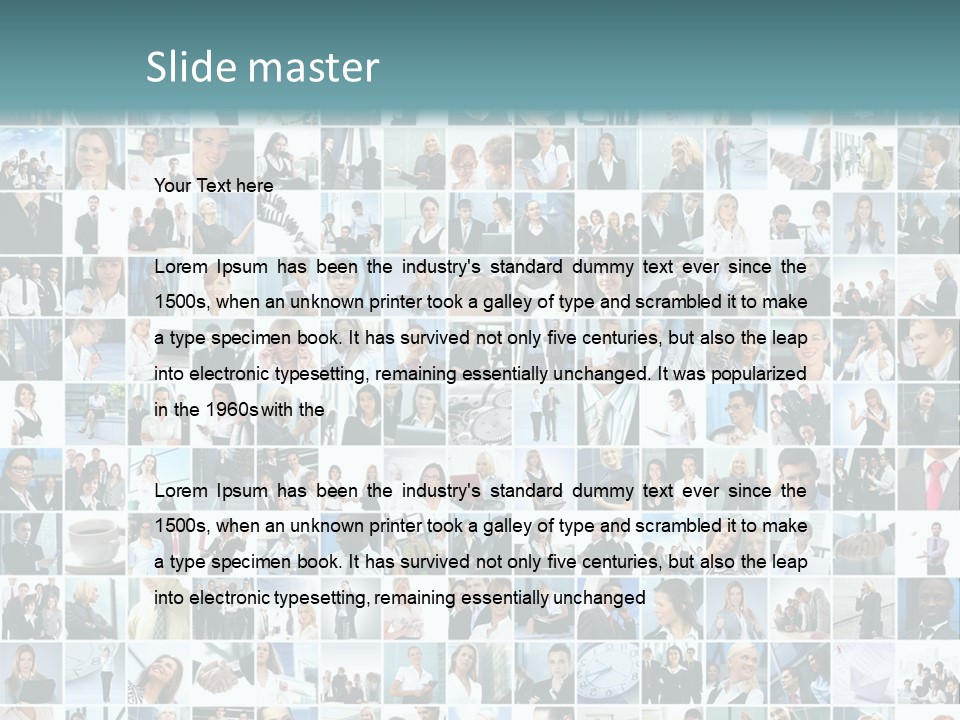 A Large Group Of People Are Arranged In A Grid PowerPoint Template