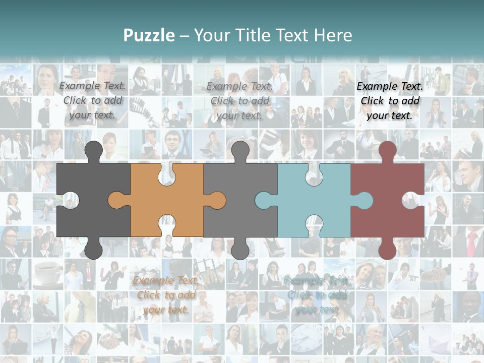 A Large Group Of People Are Arranged In A Grid PowerPoint Template
