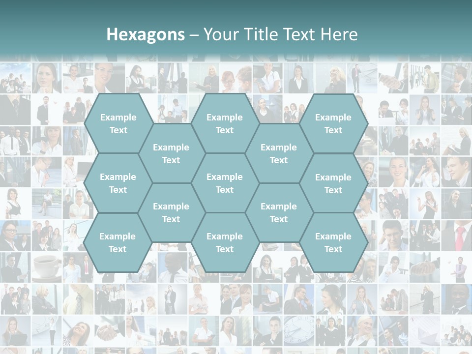 A Large Group Of People Are Arranged In A Grid PowerPoint Template