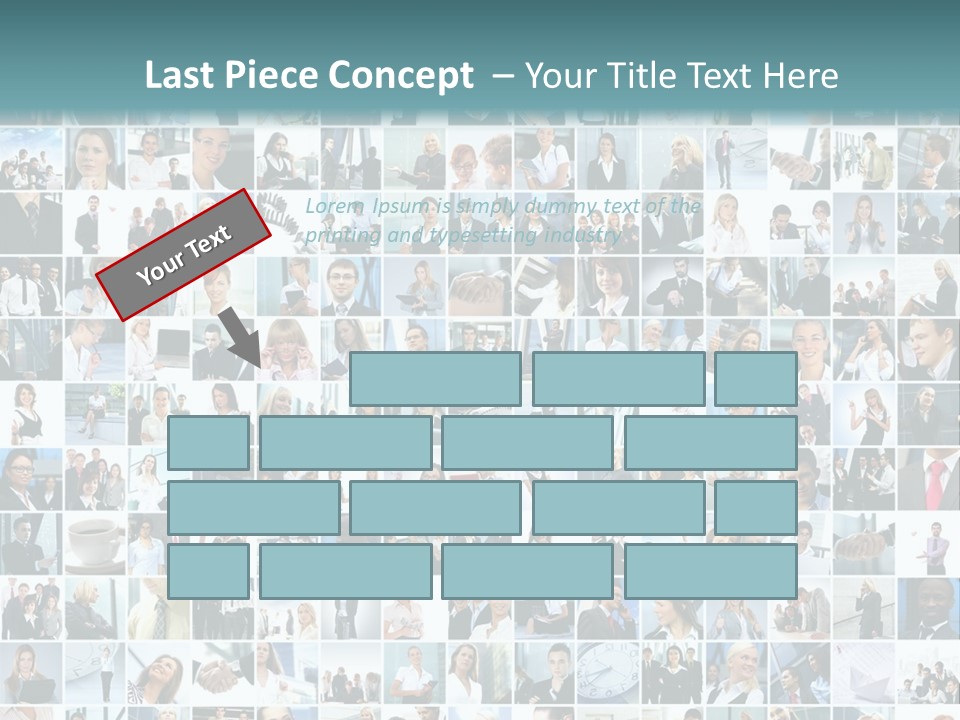 A Large Group Of People Are Arranged In A Grid PowerPoint Template
