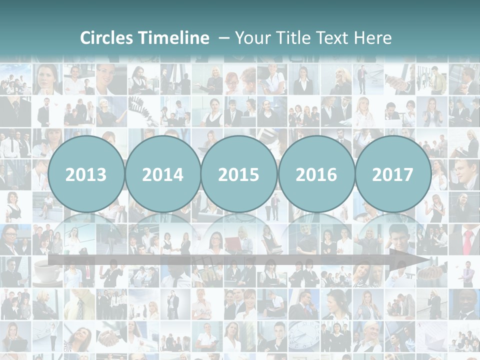 A Large Group Of People Are Arranged In A Grid PowerPoint Template