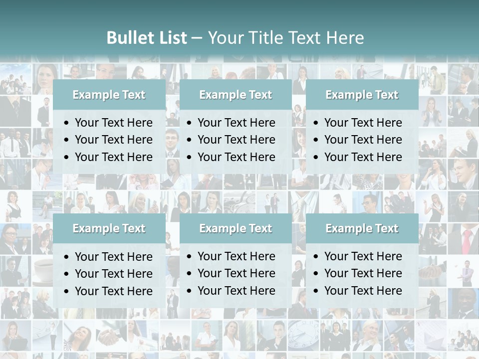 A Large Group Of People Are Arranged In A Grid PowerPoint Template