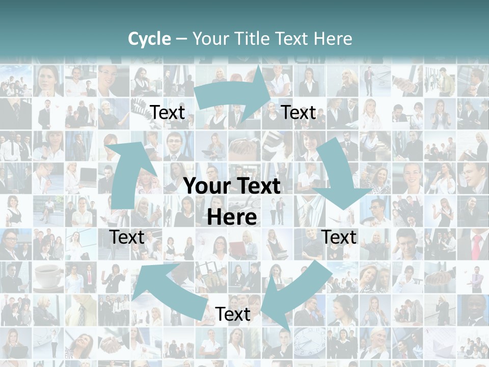 A Large Group Of People Are Arranged In A Grid PowerPoint Template