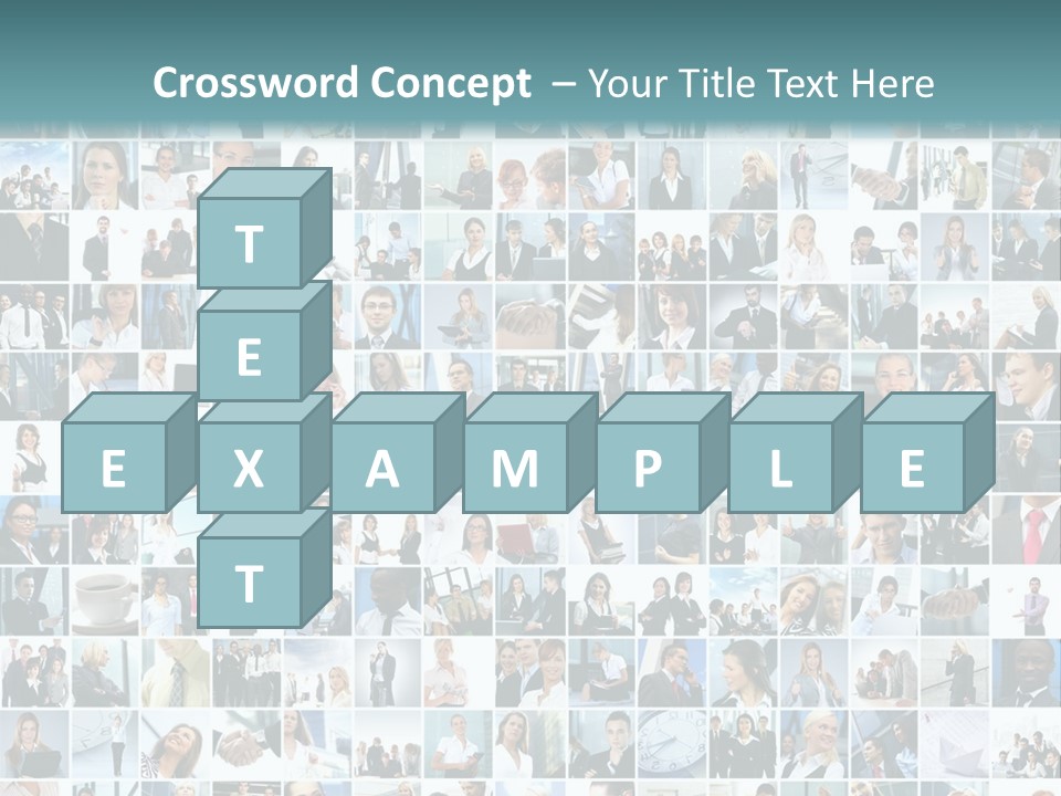 A Large Group Of People Are Arranged In A Grid PowerPoint Template