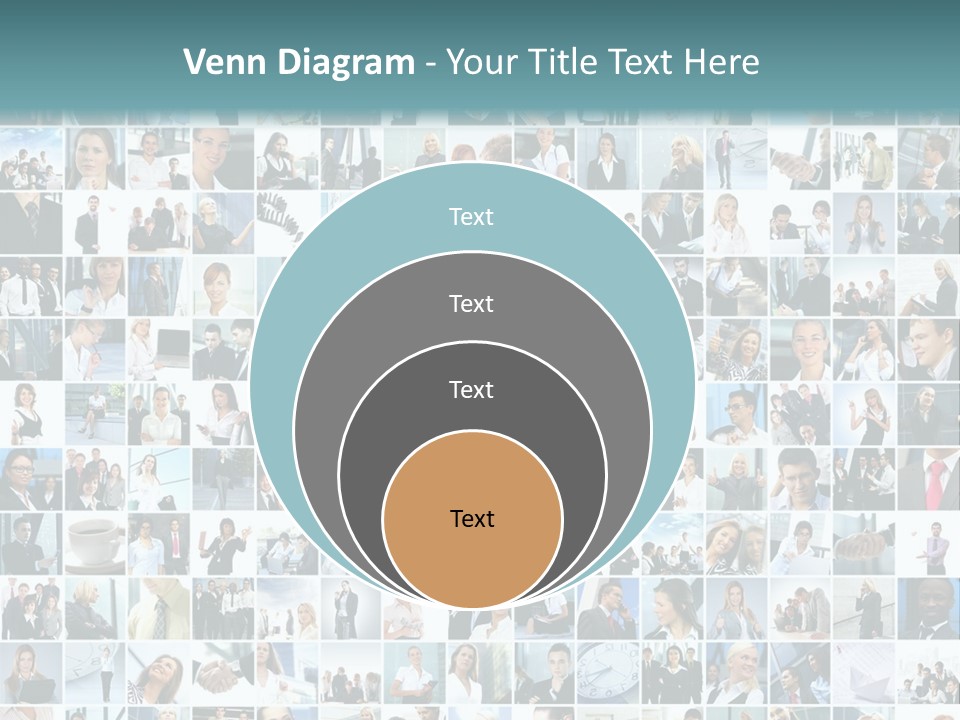 A Large Group Of People Are Arranged In A Grid PowerPoint Template