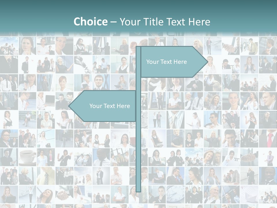 A Large Group Of People Are Arranged In A Grid PowerPoint Template