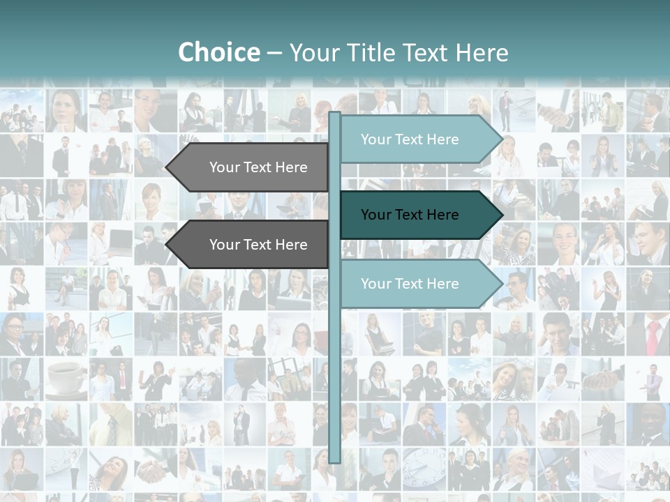 A Large Group Of People Are Arranged In A Grid PowerPoint Template