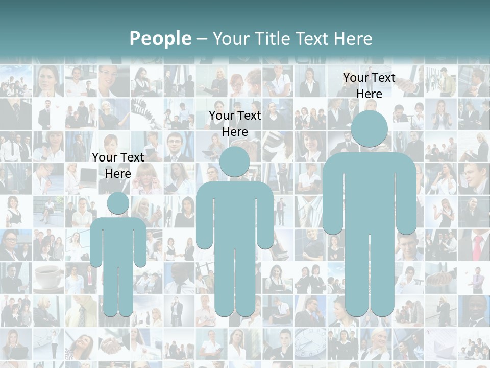 A Large Group Of People Are Arranged In A Grid PowerPoint Template