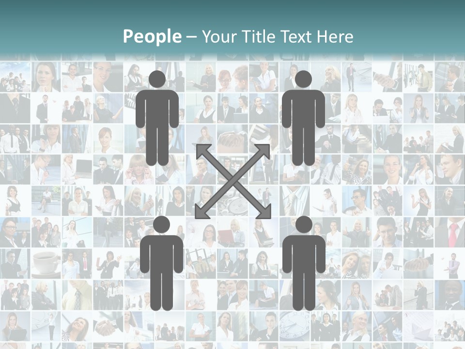 A Large Group Of People Are Arranged In A Grid PowerPoint Template