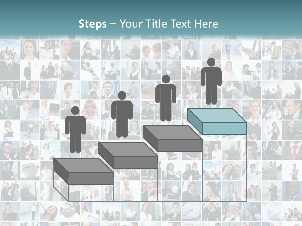 A Large Group Of People Are Arranged In A Grid PowerPoint Template