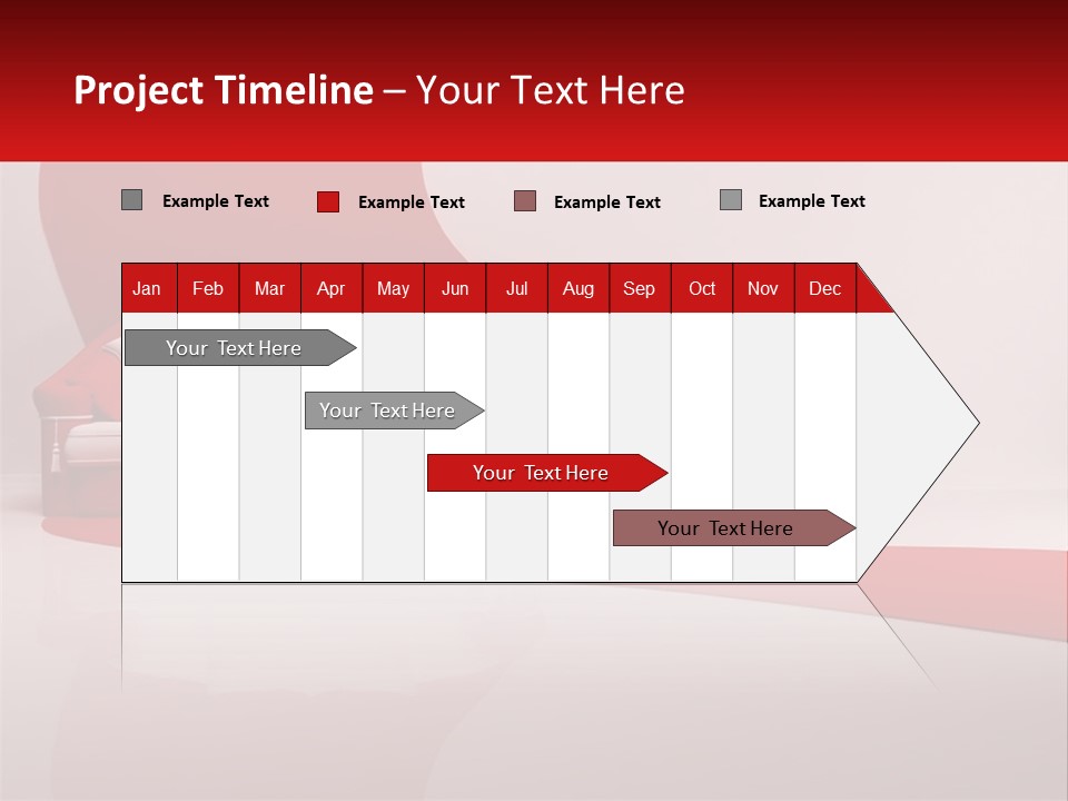A Red And White Couch Sitting In Front Of A White Wall PowerPoint Template
