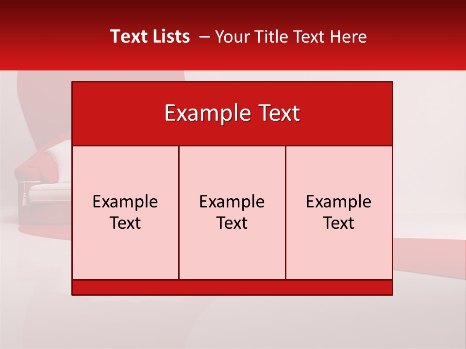 A Red And White Couch Sitting In Front Of A White Wall PowerPoint Template