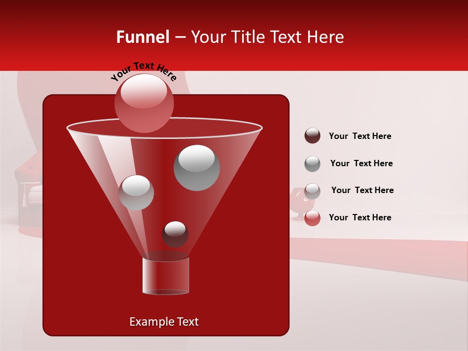 A Red And White Couch Sitting In Front Of A White Wall PowerPoint Template