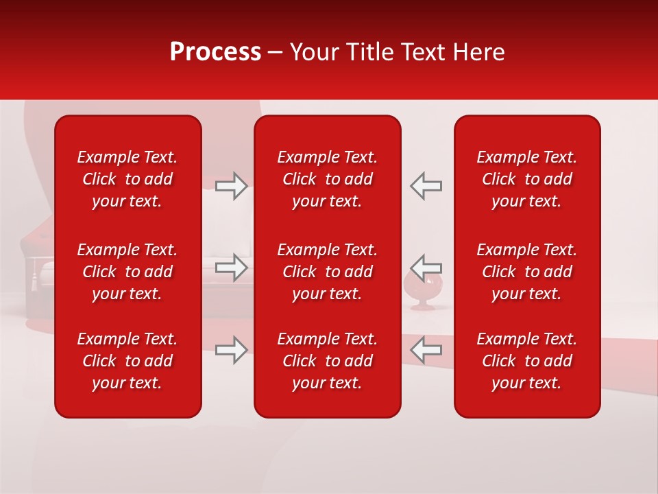 A Red And White Couch Sitting In Front Of A White Wall PowerPoint Template