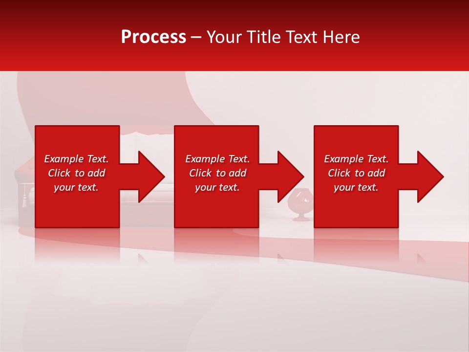 A Red And White Couch Sitting In Front Of A White Wall PowerPoint Template