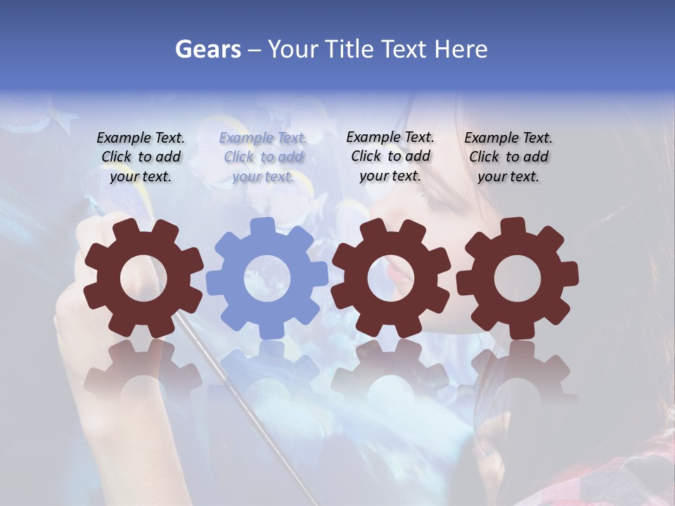 A Woman Is Painting A Picture On A Wall PowerPoint Template