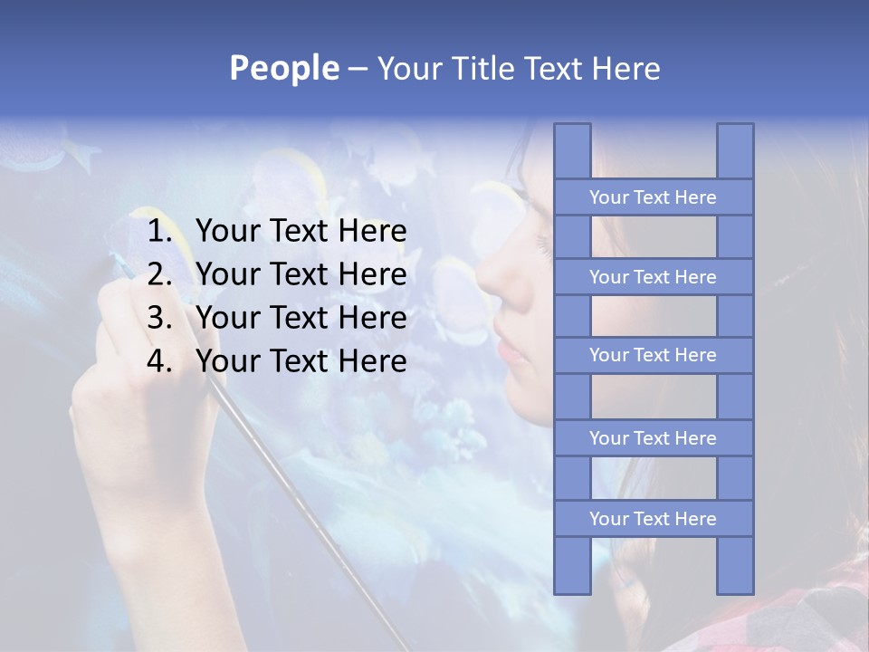 A Woman Is Painting A Picture On A Wall PowerPoint Template