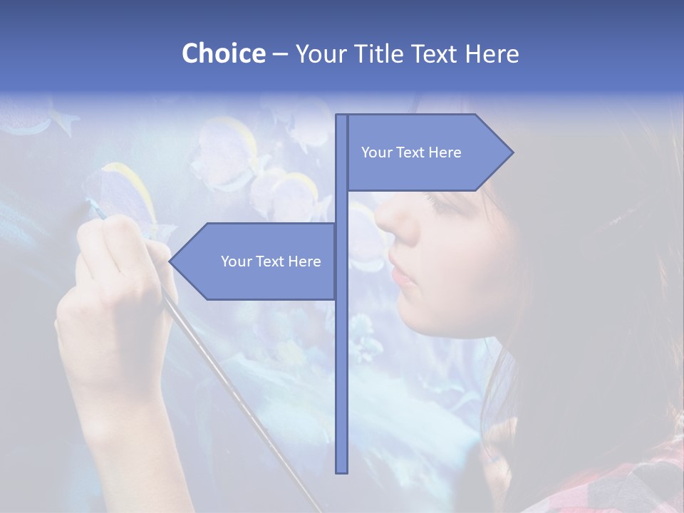 A Woman Is Painting A Picture On A Wall PowerPoint Template