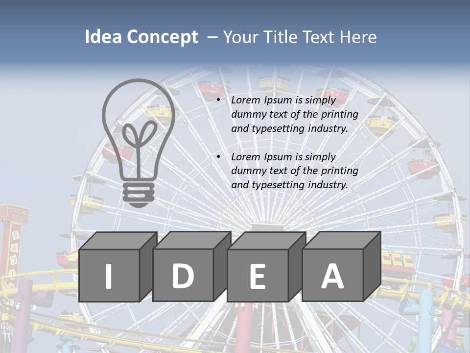 A Ferris Wheel With A Blue Sky In The Background PowerPoint Template