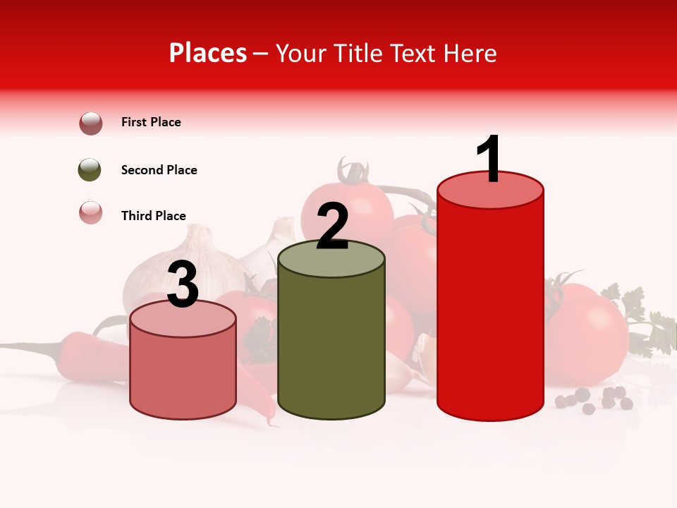 A Pile Of Tomatoes, Peppers, Garlic And Pepper On A White Background PowerPoint Template