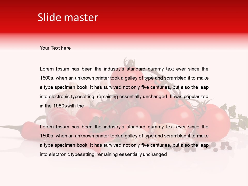 A Pile Of Tomatoes, Peppers, Garlic And Pepper On A White Background PowerPoint Template