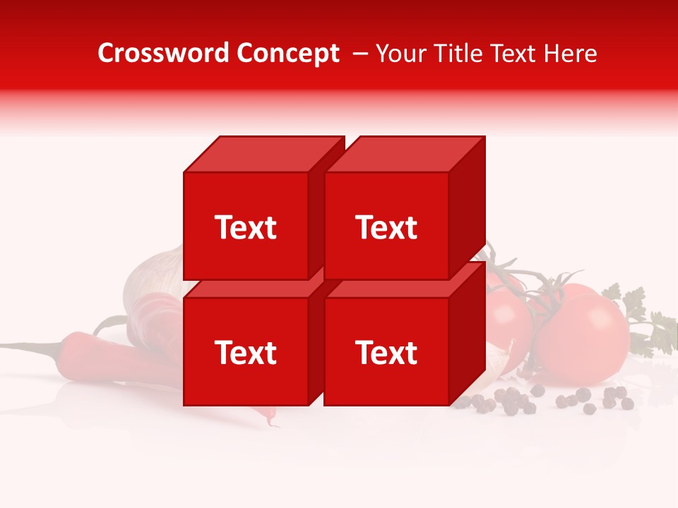 A Pile Of Tomatoes, Peppers, Garlic And Pepper On A White Background PowerPoint Template