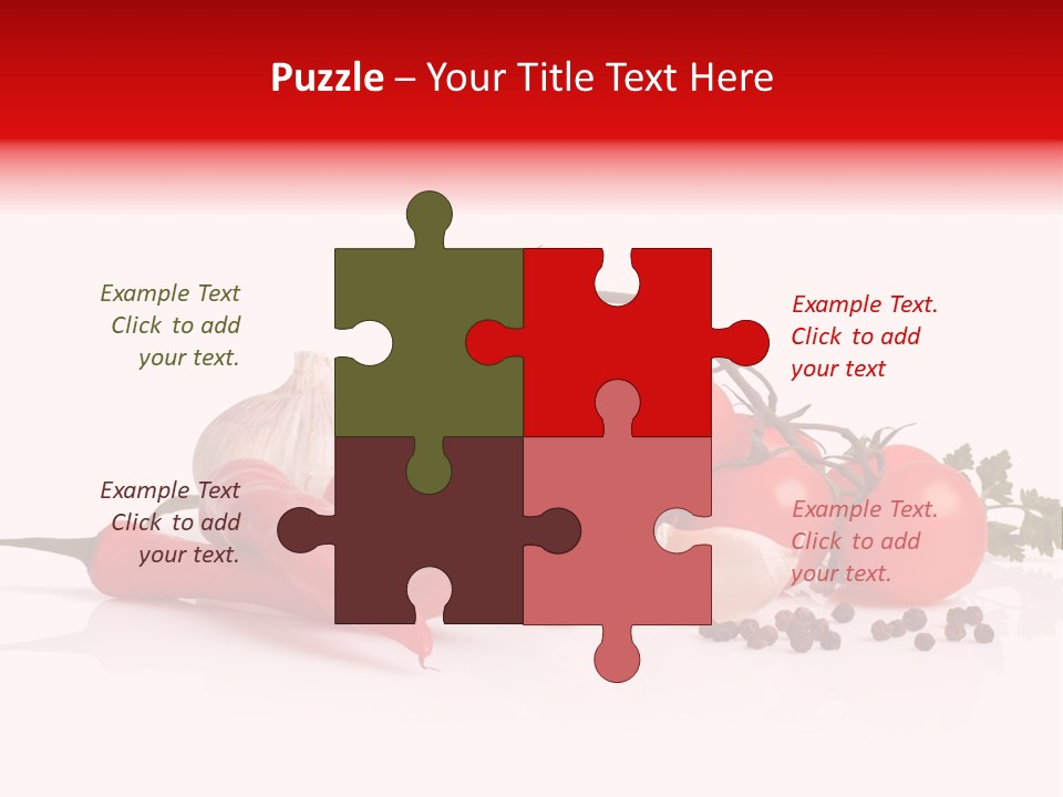 A Pile Of Tomatoes, Peppers, Garlic And Pepper On A White Background PowerPoint Template