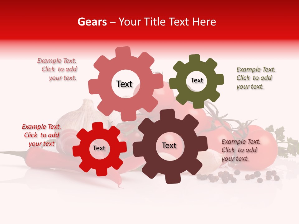 A Pile Of Tomatoes, Peppers, Garlic And Pepper On A White Background PowerPoint Template