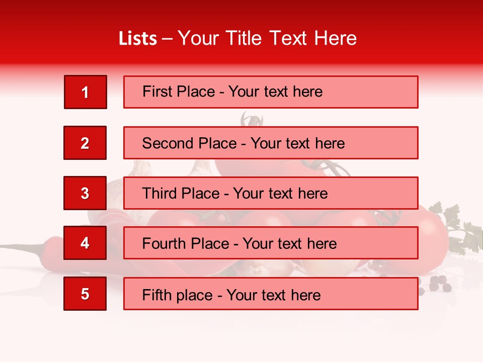 A Pile Of Tomatoes, Peppers, Garlic And Pepper On A White Background PowerPoint Template