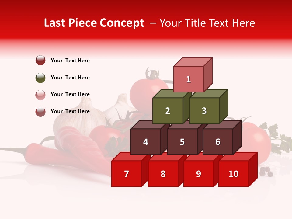 A Pile Of Tomatoes, Peppers, Garlic And Pepper On A White Background PowerPoint Template