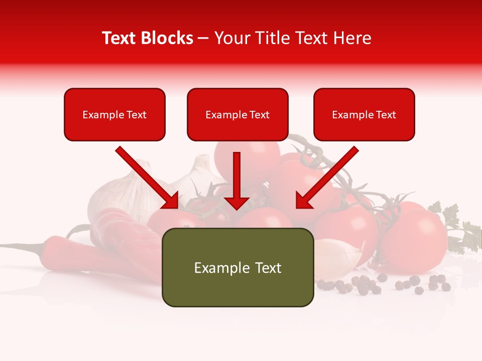 A Pile Of Tomatoes, Peppers, Garlic And Pepper On A White Background PowerPoint Template