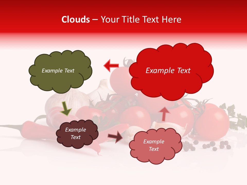 A Pile Of Tomatoes, Peppers, Garlic And Pepper On A White Background PowerPoint Template