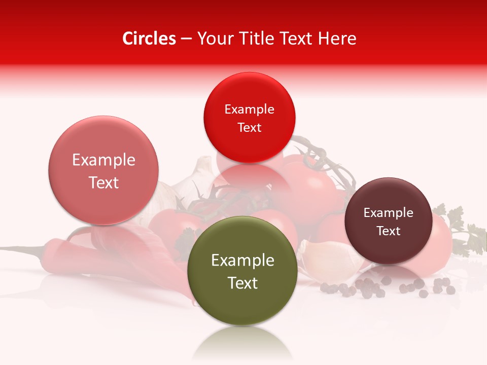 A Pile Of Tomatoes, Peppers, Garlic And Pepper On A White Background PowerPoint Template