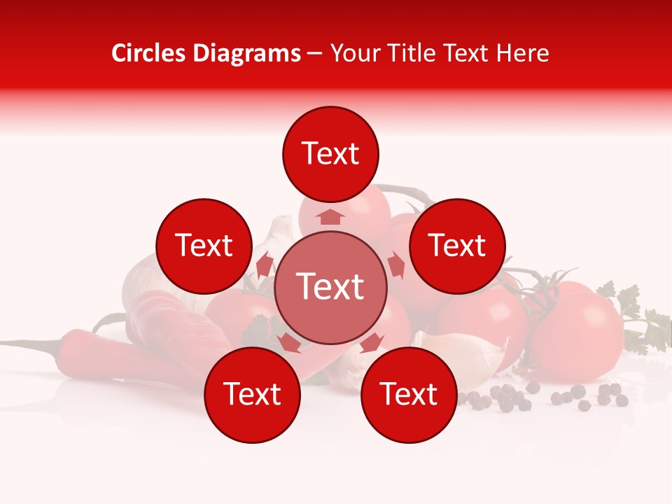 A Pile Of Tomatoes, Peppers, Garlic And Pepper On A White Background PowerPoint Template