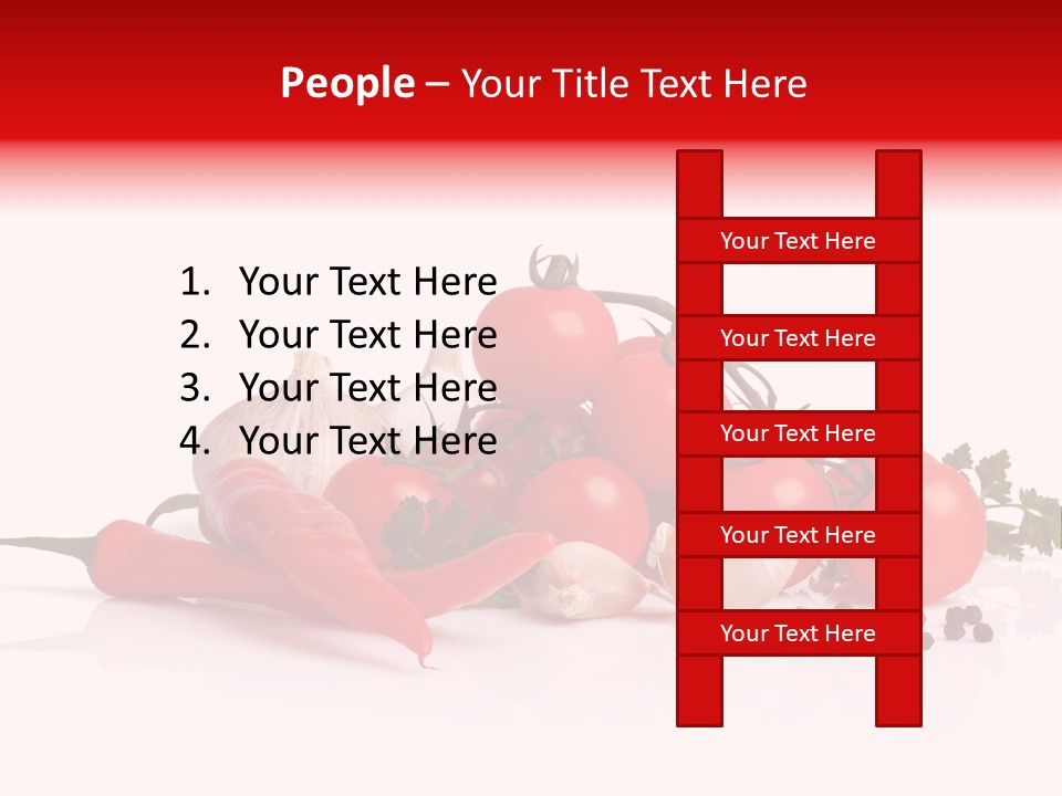 A Pile Of Tomatoes, Peppers, Garlic And Pepper On A White Background PowerPoint Template