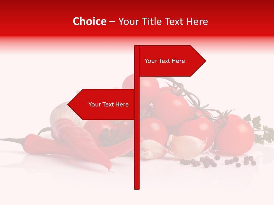 A Pile Of Tomatoes, Peppers, Garlic And Pepper On A White Background PowerPoint Template