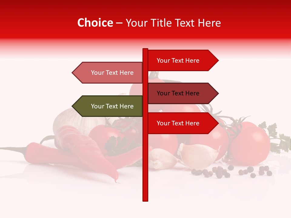 A Pile Of Tomatoes, Peppers, Garlic And Pepper On A White Background PowerPoint Template