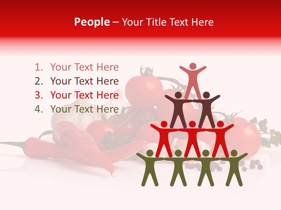 A Pile Of Tomatoes, Peppers, Garlic And Pepper On A White Background PowerPoint Template