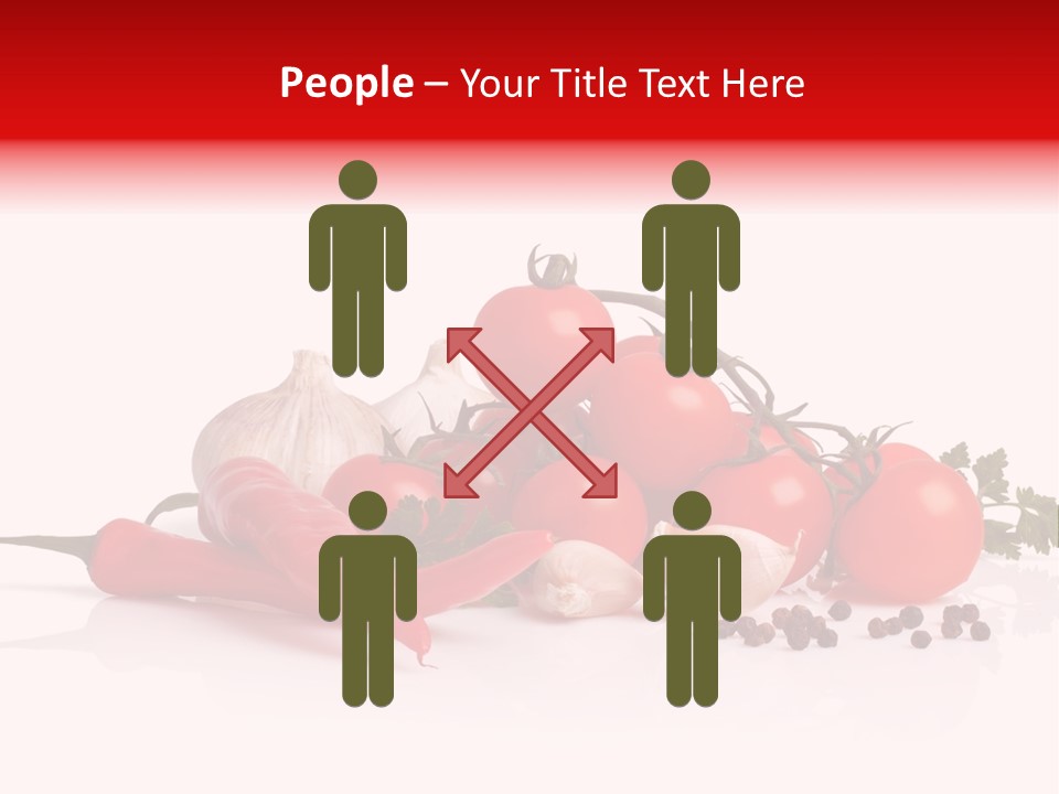 A Pile Of Tomatoes, Peppers, Garlic And Pepper On A White Background PowerPoint Template